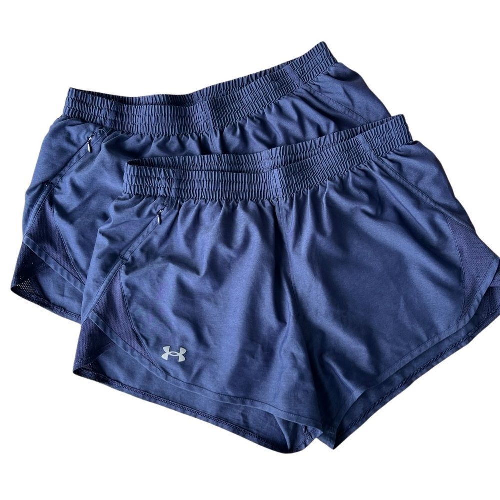 Under Armour Women’s Running Shorts Navy Blue Bundle Size L (2 Pairs)